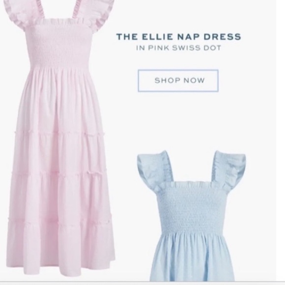 Hill House The Ellie Nap Dress Pink Gingham Ruffle Midi Dress Size Small NWT - Picture 4 of 14